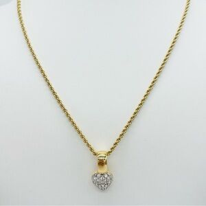Swarovski Crystal Pave Heart Pendant Necklace